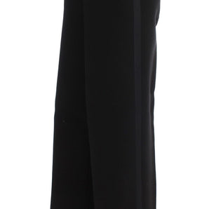 Ermanno Scervino Chic Black Wide Leg Silk Blend Jeans