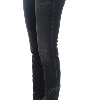 Ermanno Scervino Blue Cotton Blend Slim Fit Jeans