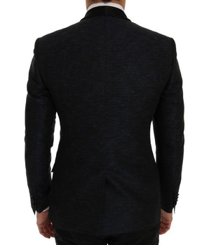 Dolce & Gabbana Elegant Blue & Black Slim Fit Suit Ensemble Dolce & Gabbana 