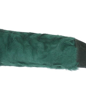 Dolce & Gabbana Green Leather Xiangao Fur Elbow Gloves Dolce & Gabbana 