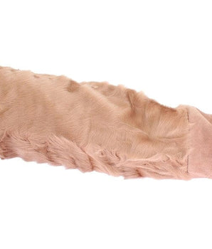 Dolce & Gabbana Beige Suede Xiangao Fur Elbow Gloves Dolce & Gabbana 