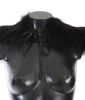 Dolce & Gabbana Black Fox Fur Collar Scarf Dolce & Gabbana 