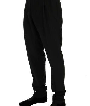 Dolce &amp; Gabbana black striped wool stretch pants