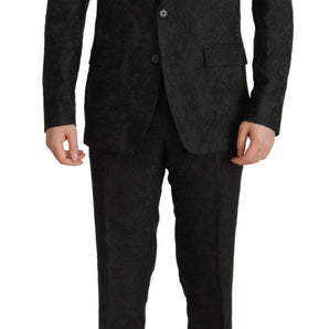 Dolce &amp; Gabbana Glittering Black Martini Suit Set