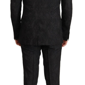 Dolce &amp; Gabbana Glittering Black Martini Suit Set