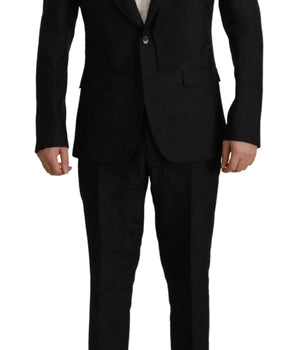 Dolce & Gabbana Black Polyester Formal 2 Piece MARTINI Suit