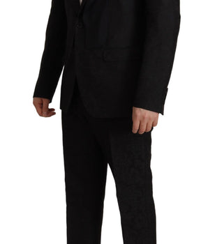 Dolce & Gabbana Black Polyester Formal 2 Piece MARTINI Suit
