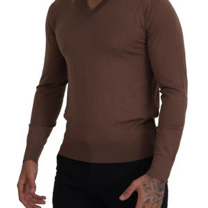 Dolce & Gabbana Elegant Virgin Wool V-Neck Pullover Sweater