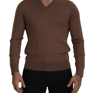 Dolce & Gabbana Elegant Virgin Wool V-Neck Pullover Sweater