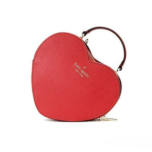 Kate Spade Love Shack Bolso bandolera con forma de corazón y asa superior Saffiano de cereza confitada Rojo