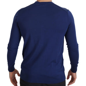 Dolce &amp; Gabbana Elegant Virgin Wool Blue Cardigan Sweater