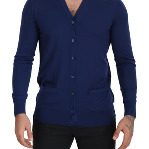 Dolce &amp; Gabbana Elegant Virgin Wool Blue Cardigan Sweater