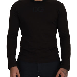 Dolce &amp; Gabbana Elegant Brown Crewneck Cotton Sweater