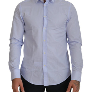 Versace Collection elegante camisa de vestir azul claro