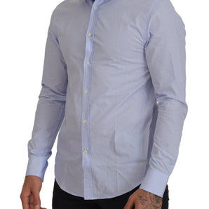 Versace Collection elegante camisa de vestir azul claro