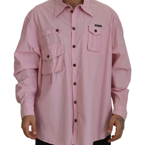 Dolce &amp; Gabbana Camisa Casual De Algodón Rosa Elegante