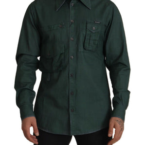 Dolce &amp; Gabbana Emerald Elegance Slim Fit Casual Shirt