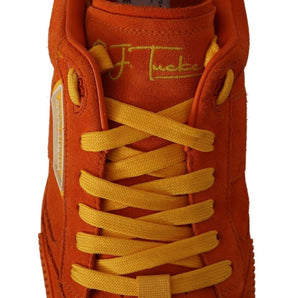 Dolce & Gabbana Orange Suede Italian Sneakers