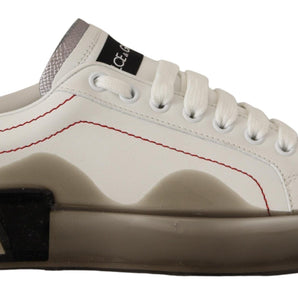 Dolce &amp; Gabbana Elegant White Leather Sneakers