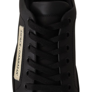 Zapatillas bajas elegantes de cuero negro y dorado de Dolce &amp; Gabbana