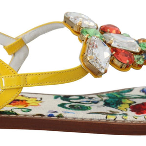 Dolce &amp; Gabbana Sandalias de cuero con adornos de cristal Mayólica