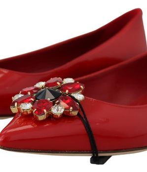 Dolce &amp; Gabbana Mocasines De Ante Rojo Con Cristales - Elegancia Exquisita