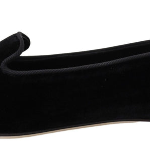 Dolce &amp; Gabbana Elegantes mocasines negros en mezcla de seda