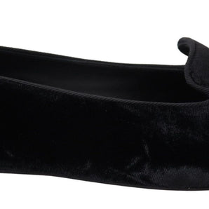 Dolce &amp; Gabbana Elegantes mocasines negros en mezcla de seda