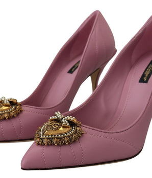 Dolce &amp; Gabbana Devotion Leather Heels in Pink