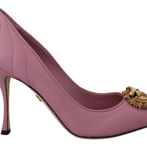 Dolce &amp; Gabbana Devotion Leather Heels in Pink