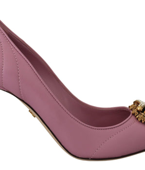 Dolce &amp; Gabbana Devotion Leather Heels in Pink