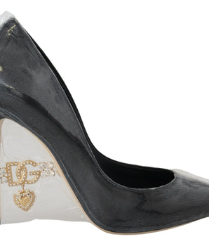 Dolce &amp; Gabbana Elegant Black Gold Detail Heels Pumps