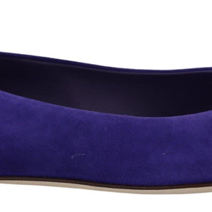 Dolce &amp; Gabbana Zapatos planos de ante morado con cristales adornados