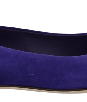 Dolce &amp; Gabbana Zapatos planos de ante morado con cristales adornados