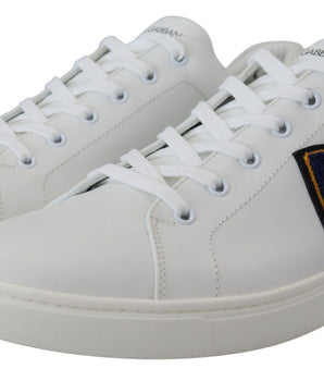 Dolce & Gabbana White Leather DG Logo Casual Sneakers Shoes