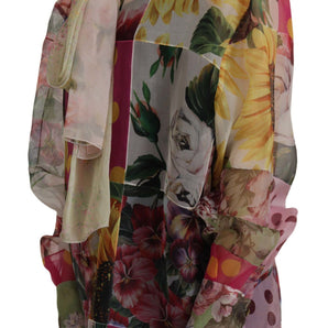 Dolce &amp; Gabbana Multicolor Silk Ascot Collar Blouse