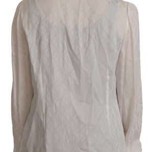 Dolce &amp; Gabbana Elegant Silk Ascot Collar Blouse