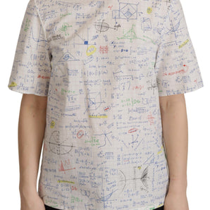 Dolce &amp; Gabbana Algebra Print Round Neck Cotton Tee