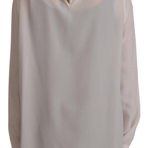 Dolce &amp; Gabbana Elegant Silk Top with Logo Embroidery