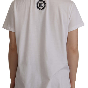 Dolce &amp; Gabbana Stunning V-Neckline Logo Embellished Tee