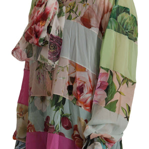 Dolce &amp; Gabbana Elegant Floral Patchwork Silk Blouse