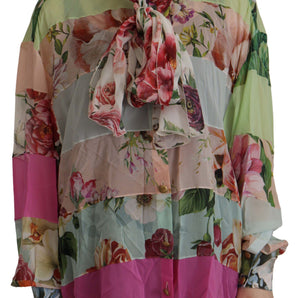 Dolce &amp; Gabbana Elegant Floral Patchwork Silk Blouse