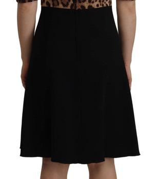 Dolce &amp; Gabbana Elegant Black V-Neck A-Line Dress