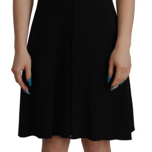 Dolce &amp; Gabbana Elegant Black V-Neck A-Line Dress