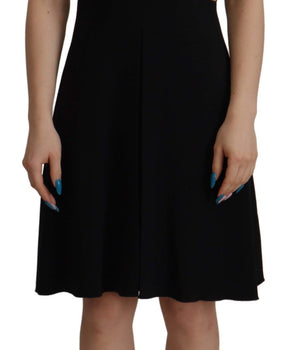Dolce &amp; Gabbana Elegant Black V-Neck A-Line Dress