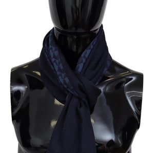 Missoni Navy Wool Knit Unisex Neck Wrap Fringe Shawl Men's Scarf