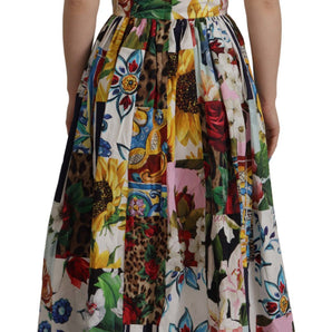 Dolce & Gabbana Elegant Floral A-Line Cotton Dress