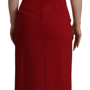 Dolce &amp; Gabbana Elegante vestido midi ajustado rojo