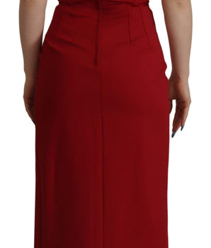 Dolce &amp; Gabbana Elegante vestido midi ajustado rojo