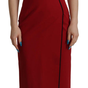 Dolce & Gabbana Elegant Red Bodycon Midi Dress